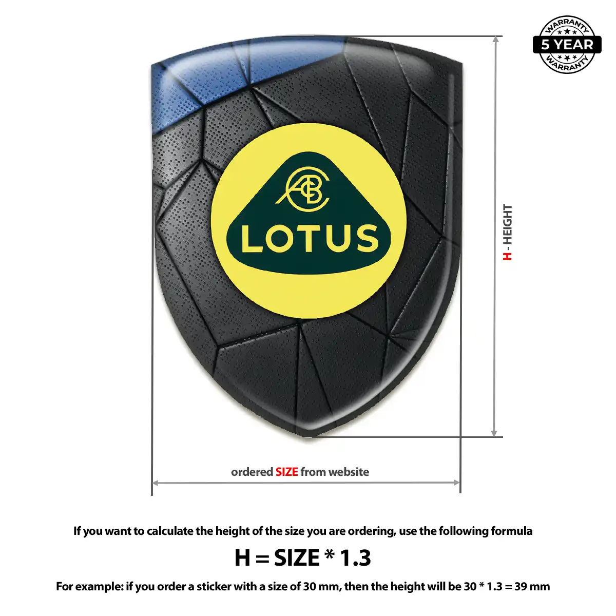 Lotus Automotive Resin Decal Opulent Line