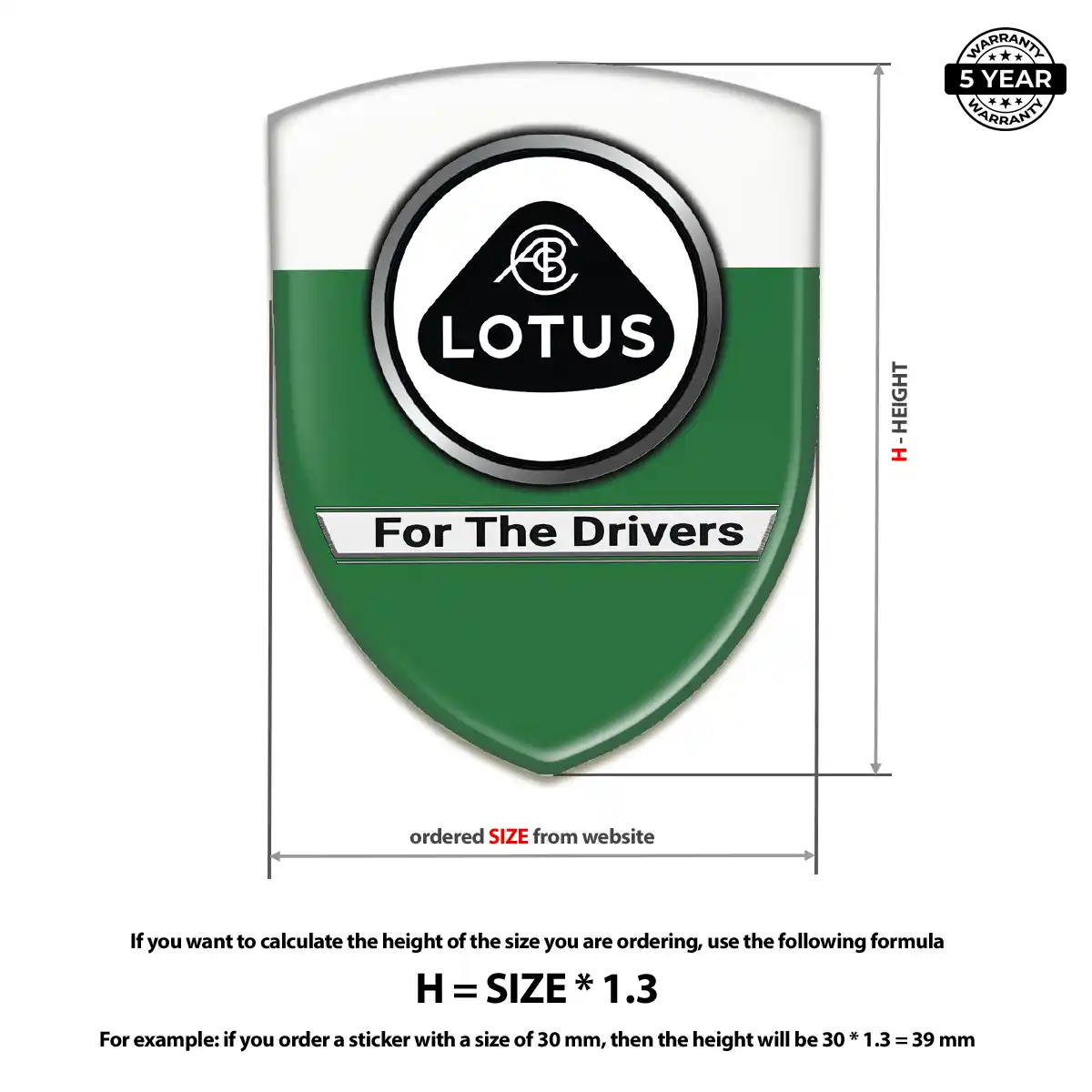Lotus Automotive Resin Decal Outer Style