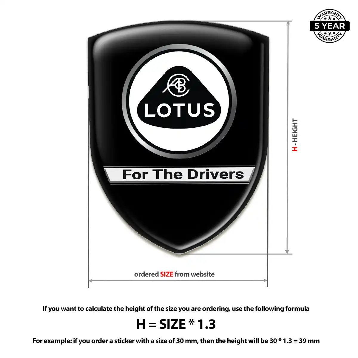 Lotus Automotive Resin Decal Premium Dome