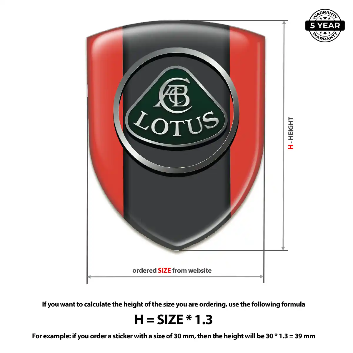 Lotus Automotive Resin Decal Refined Design