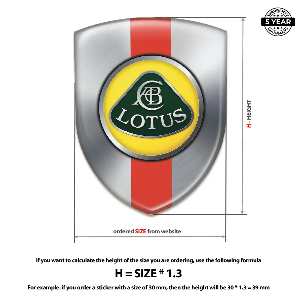 Lotus Automotive Resin Decal Sleek Style