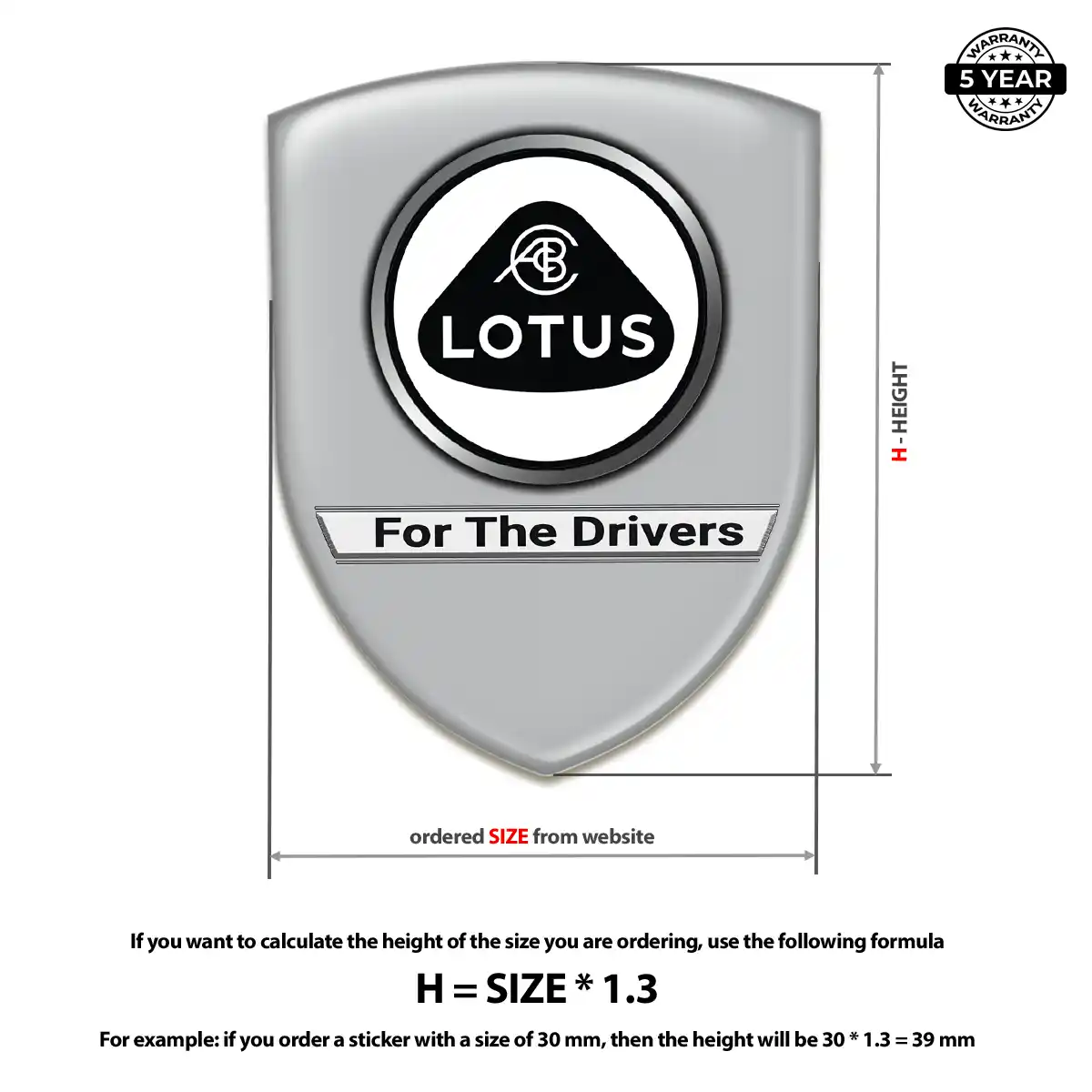 Lotus Car Badge Sticker Elite Finish