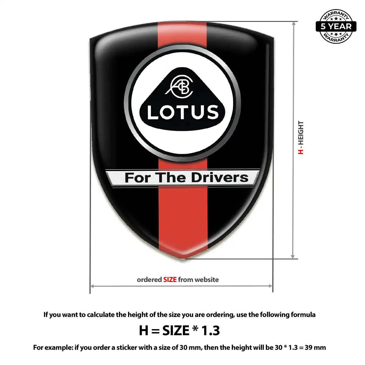 Lotus Car Badge Sticker Interior Luxe