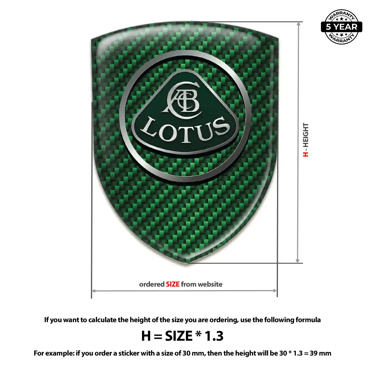 Lotus Car Badge Sticker Premium Dome