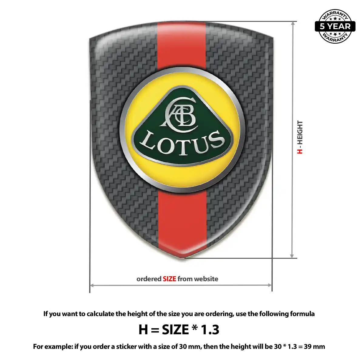 Lotus Car Badge Sticker Prestige Line