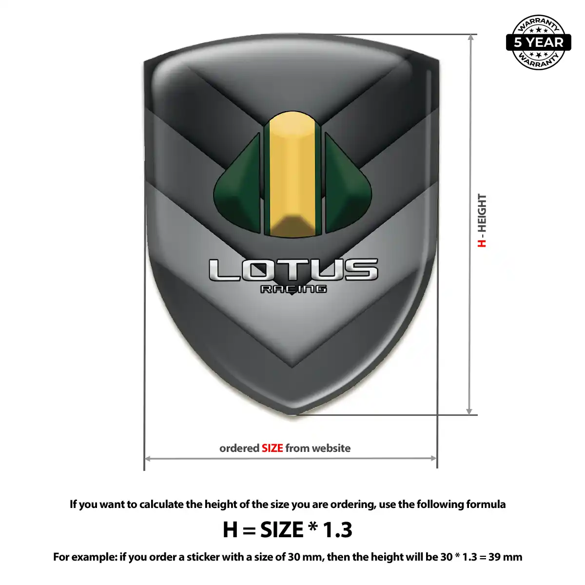 Lotus Car Badge Sticker Resin Elite