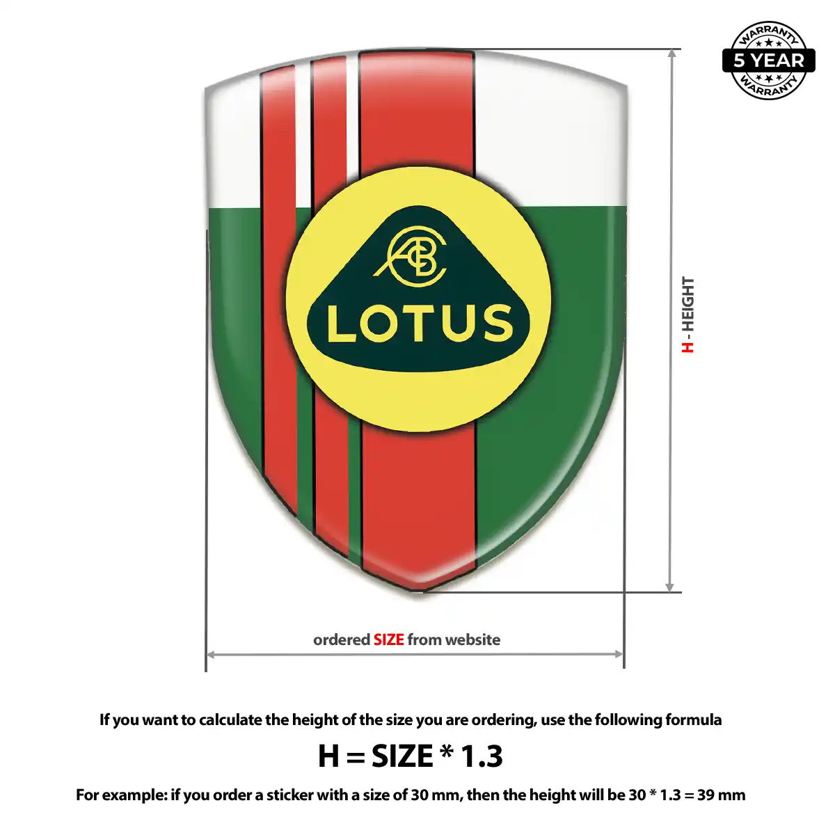 Lotus Car Badge Sticker Resin Luxe