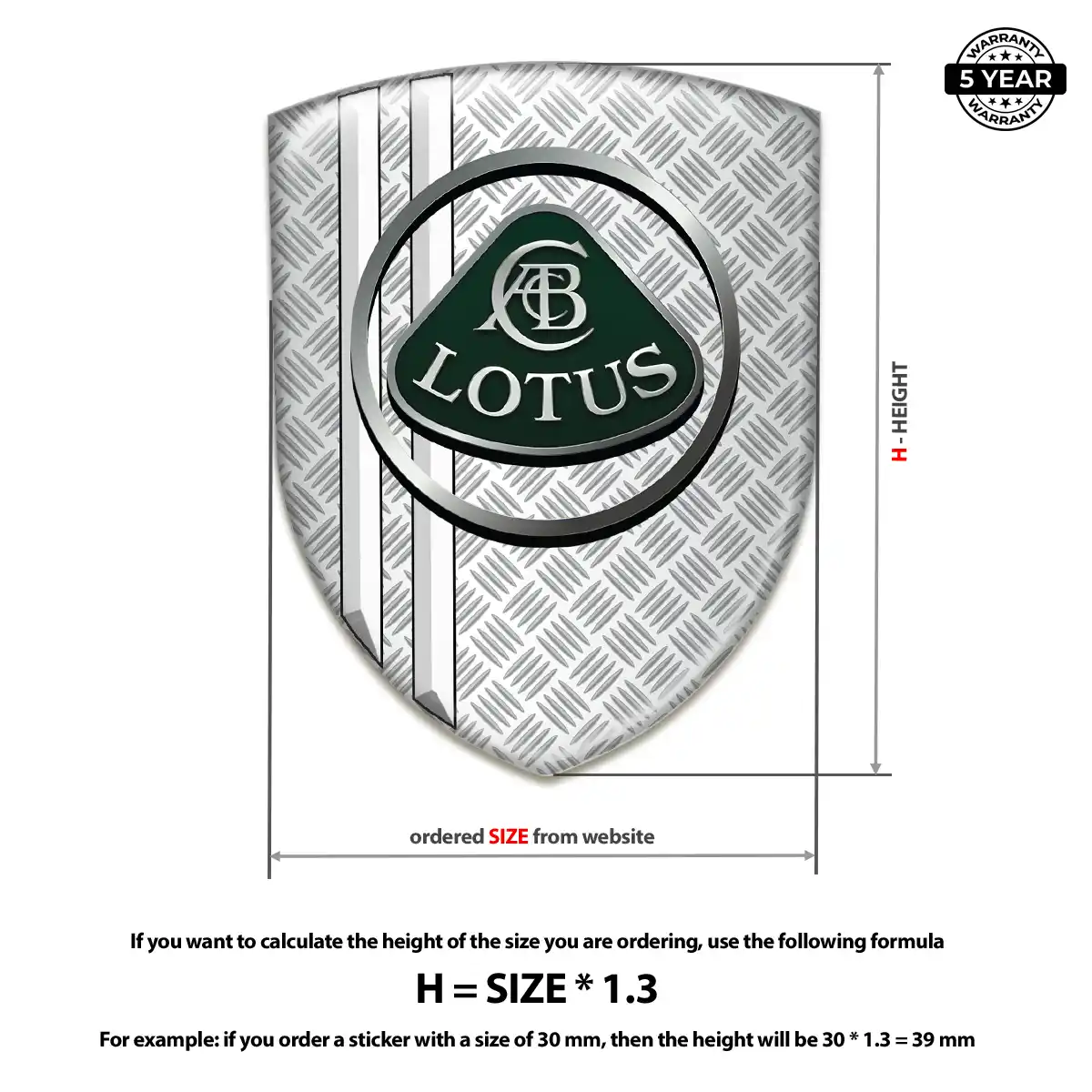 Lotus Car Badge Sticker Signature Grade
