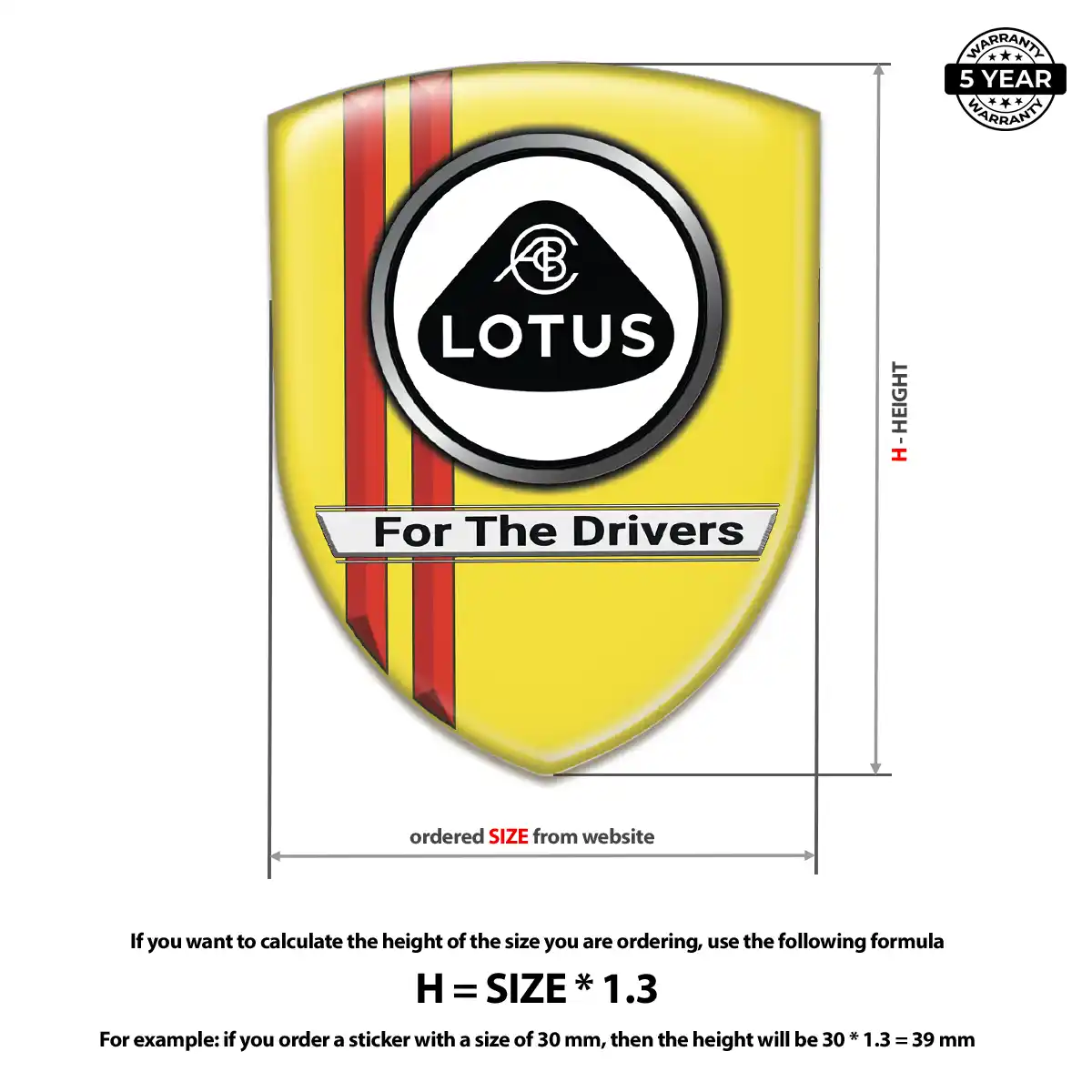 Lotus Car Emblem Decal Elite Finish