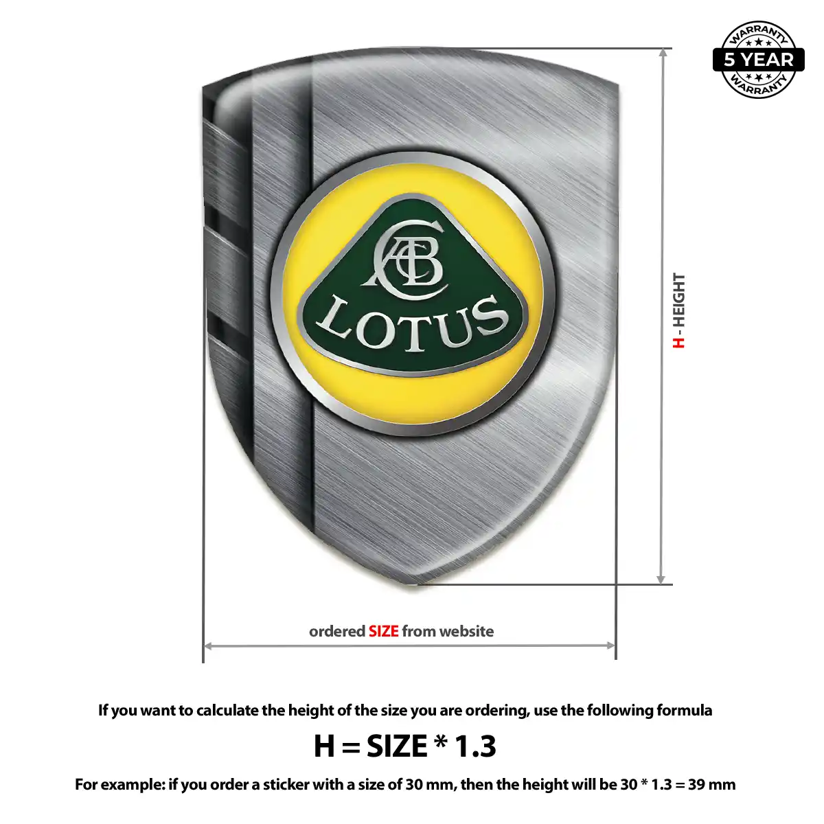 Lotus Car Emblem Decal Outer Style