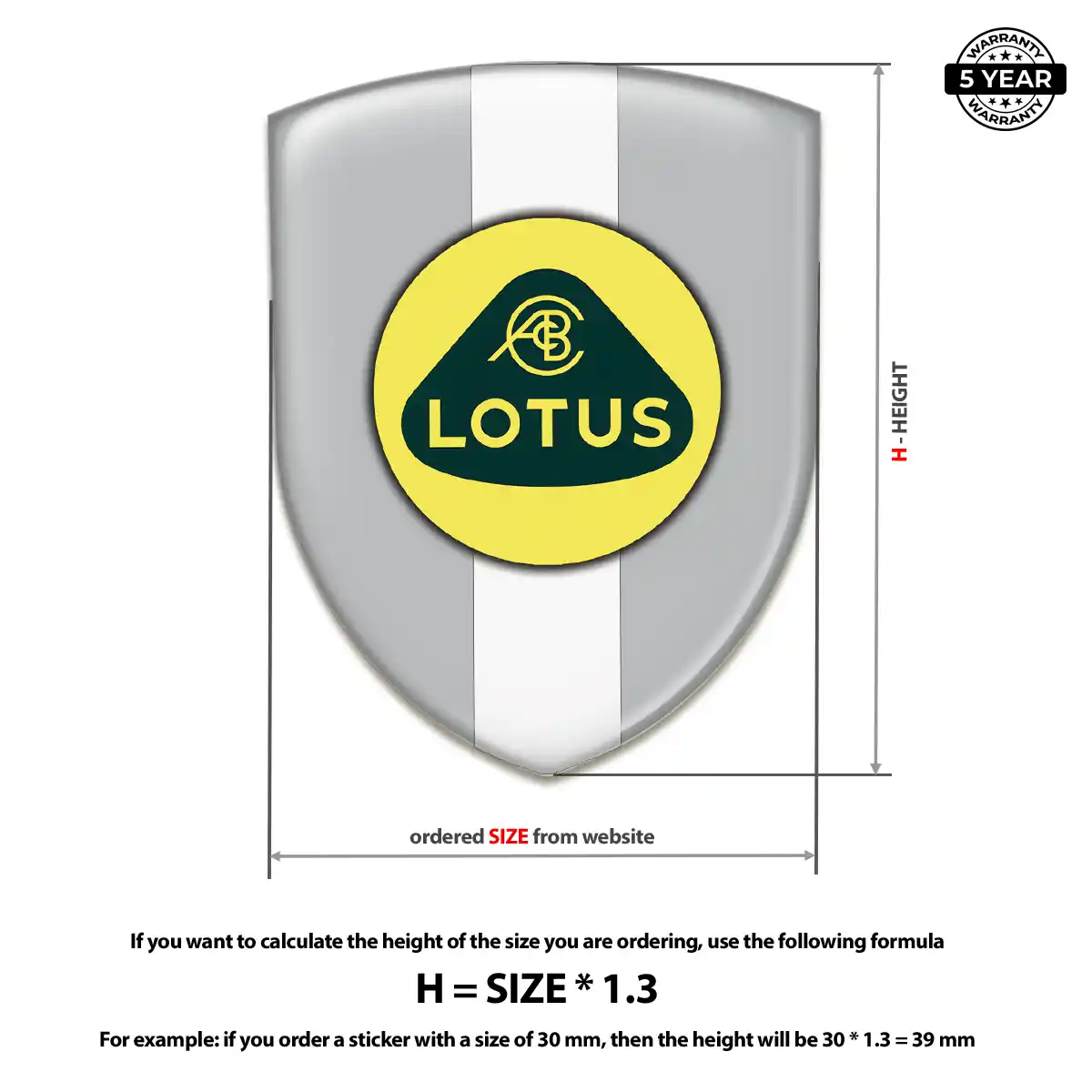 Lotus Car Emblem Decal Resin Elite