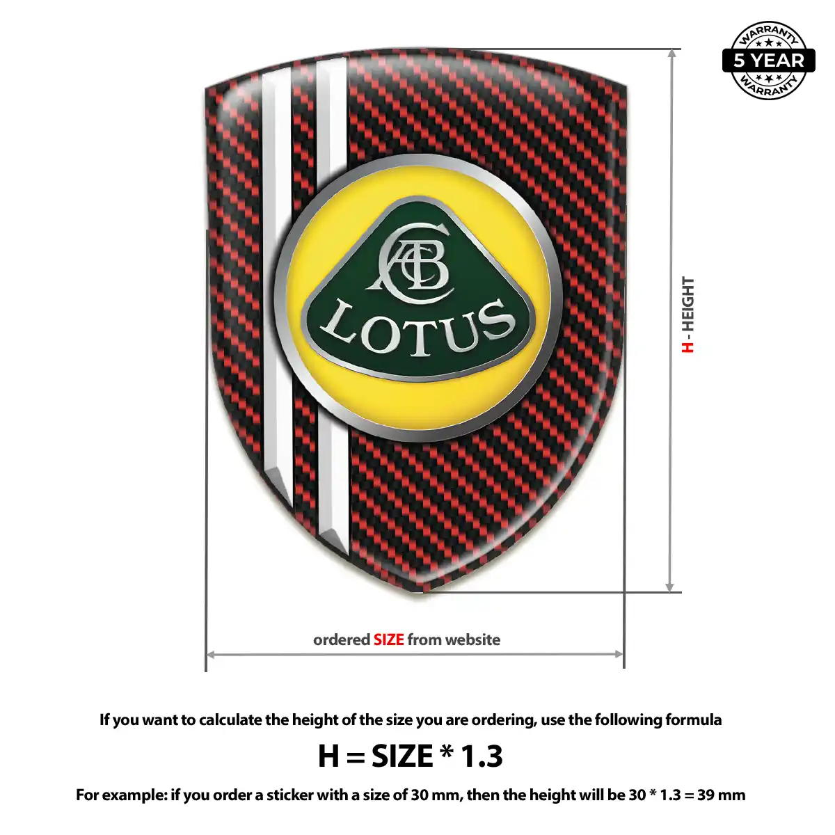 Lotus Car Emblem Decal Resin Luxe