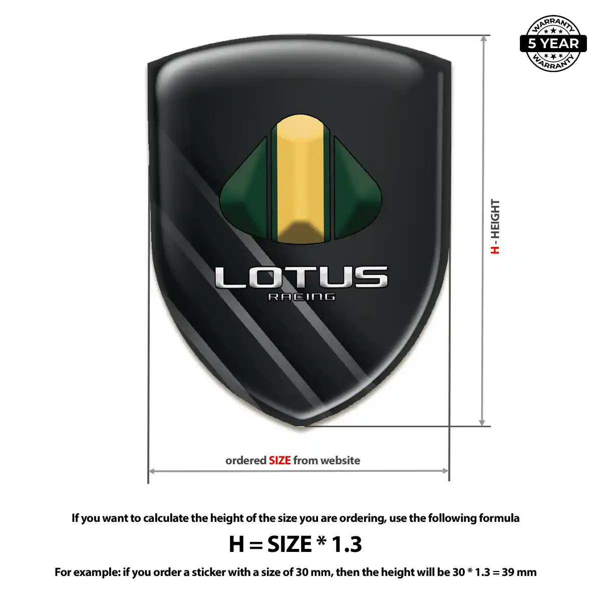 Lotus Car Emblem Sticker Premium Dome