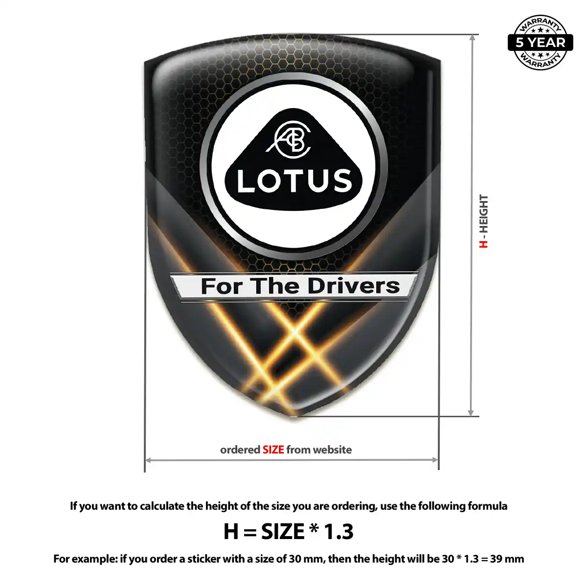 Lotus Car Emblem Sticker Resin Elite