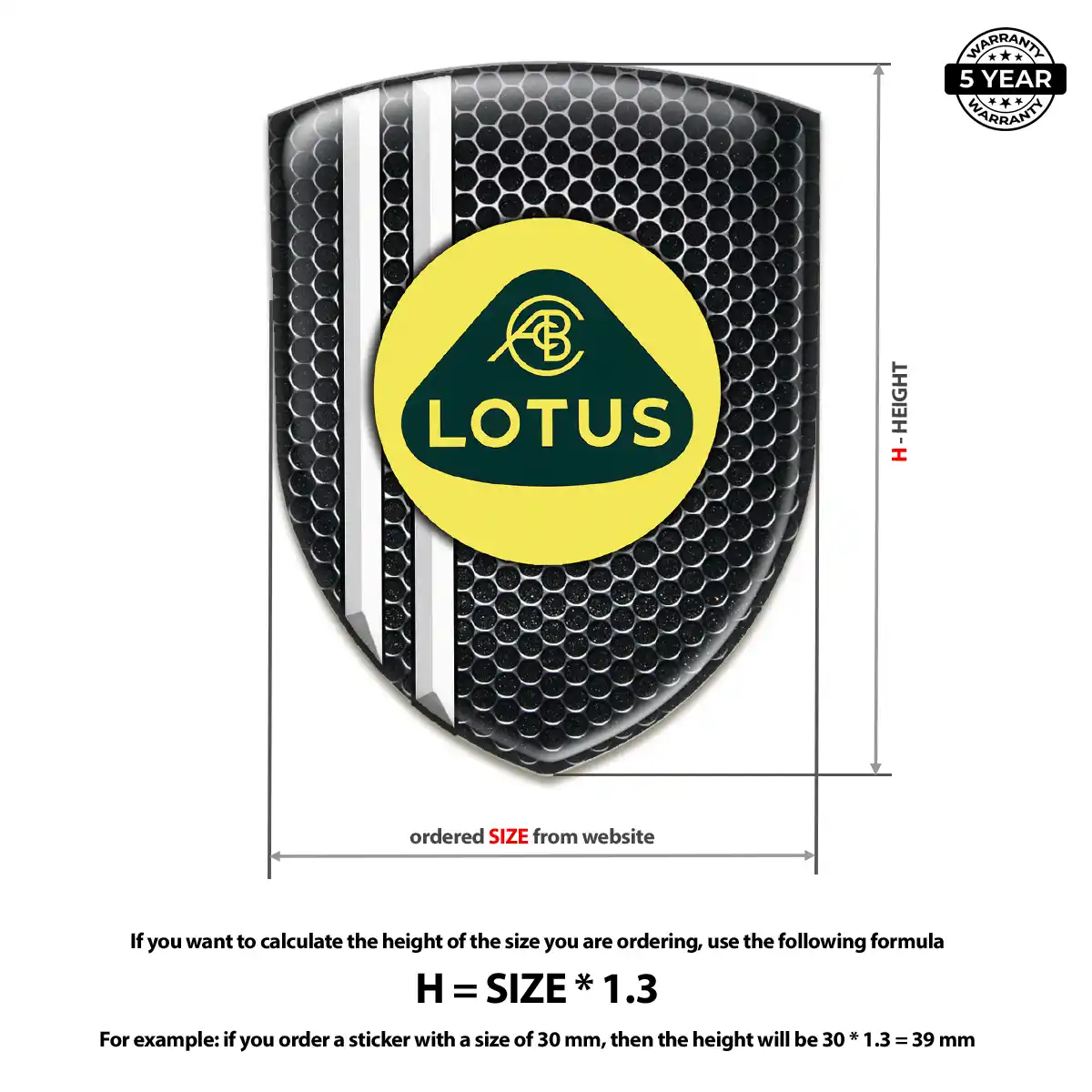 Lotus Car Emblem Sticker Resin Luxe
