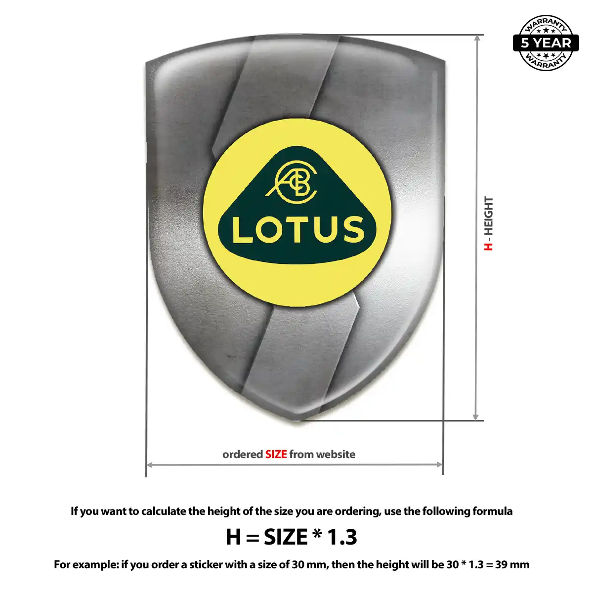 Lotus Car Emblem Sticker Signature Grade