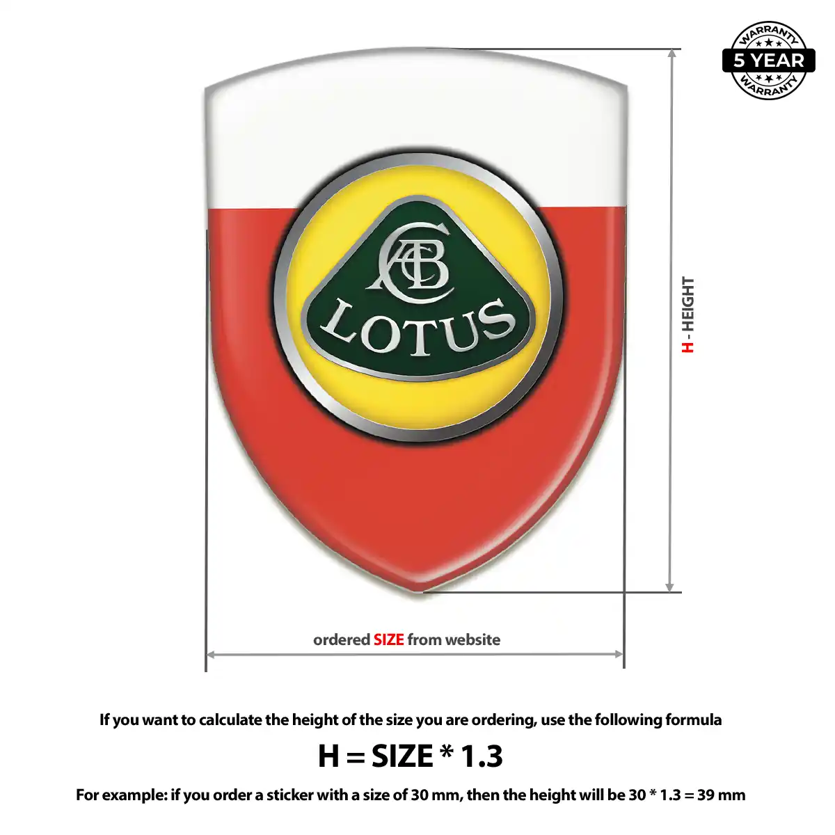 Lotus Car Logo Decal Elite Finish
