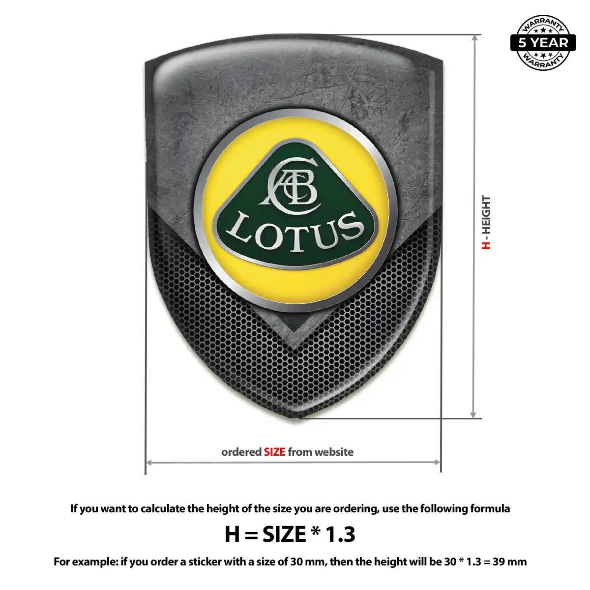 Lotus Car Logo Decal Premium Dome