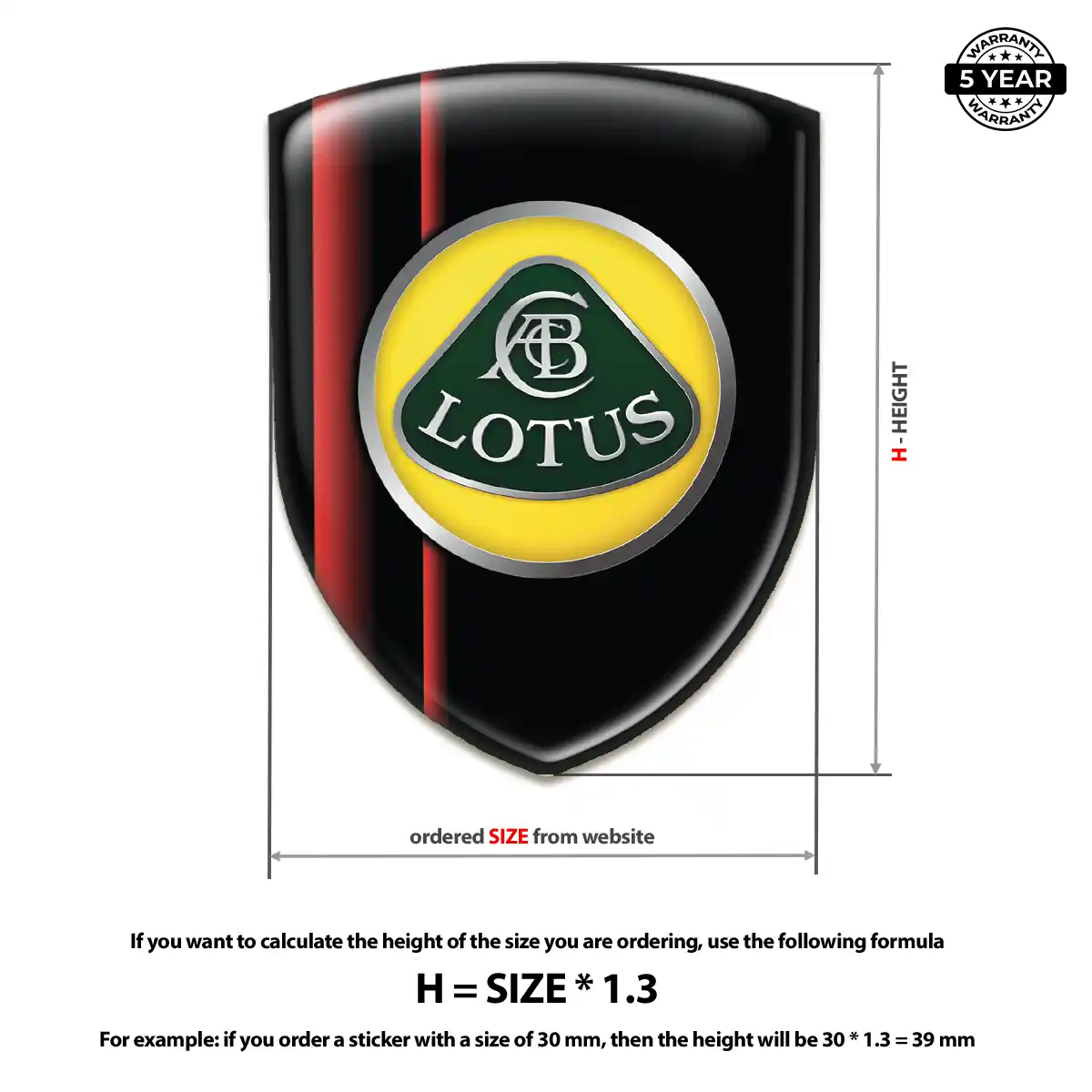 Lotus Car Logo Decal Resin Elite