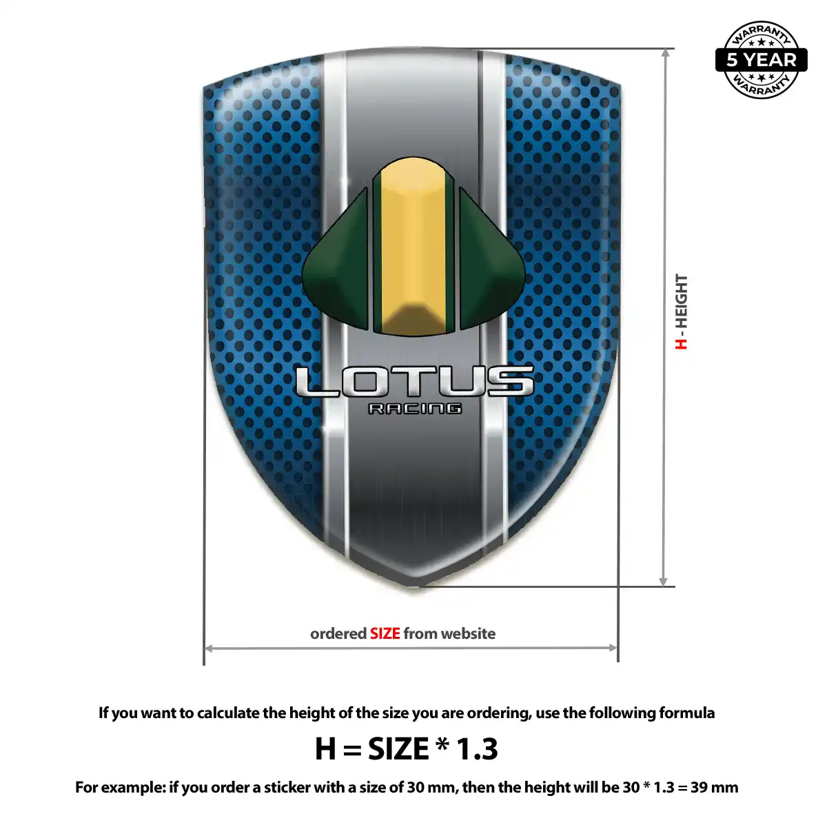 Lotus Car Logo Decal Resin Luxe