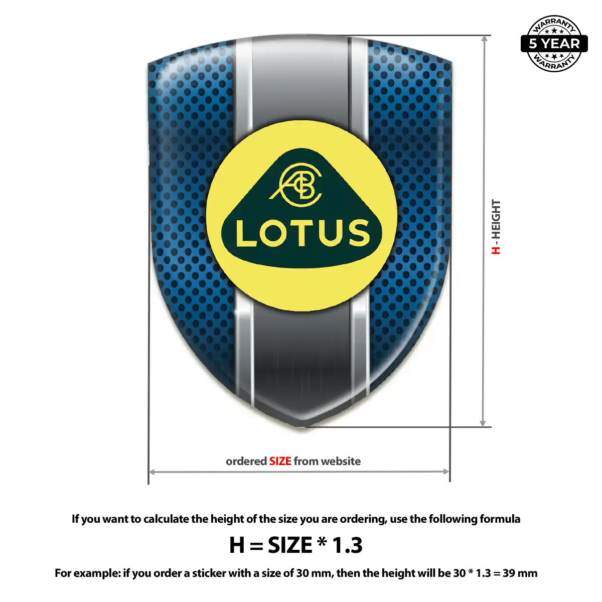 Lotus Domed Badge Interior Elegance