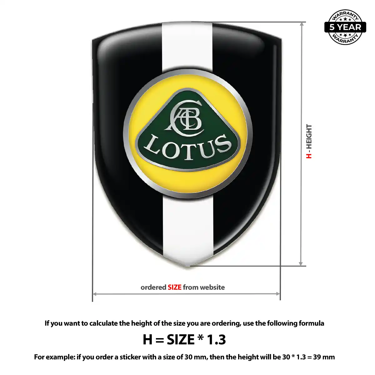 Lotus Domed Badge Prime Quality