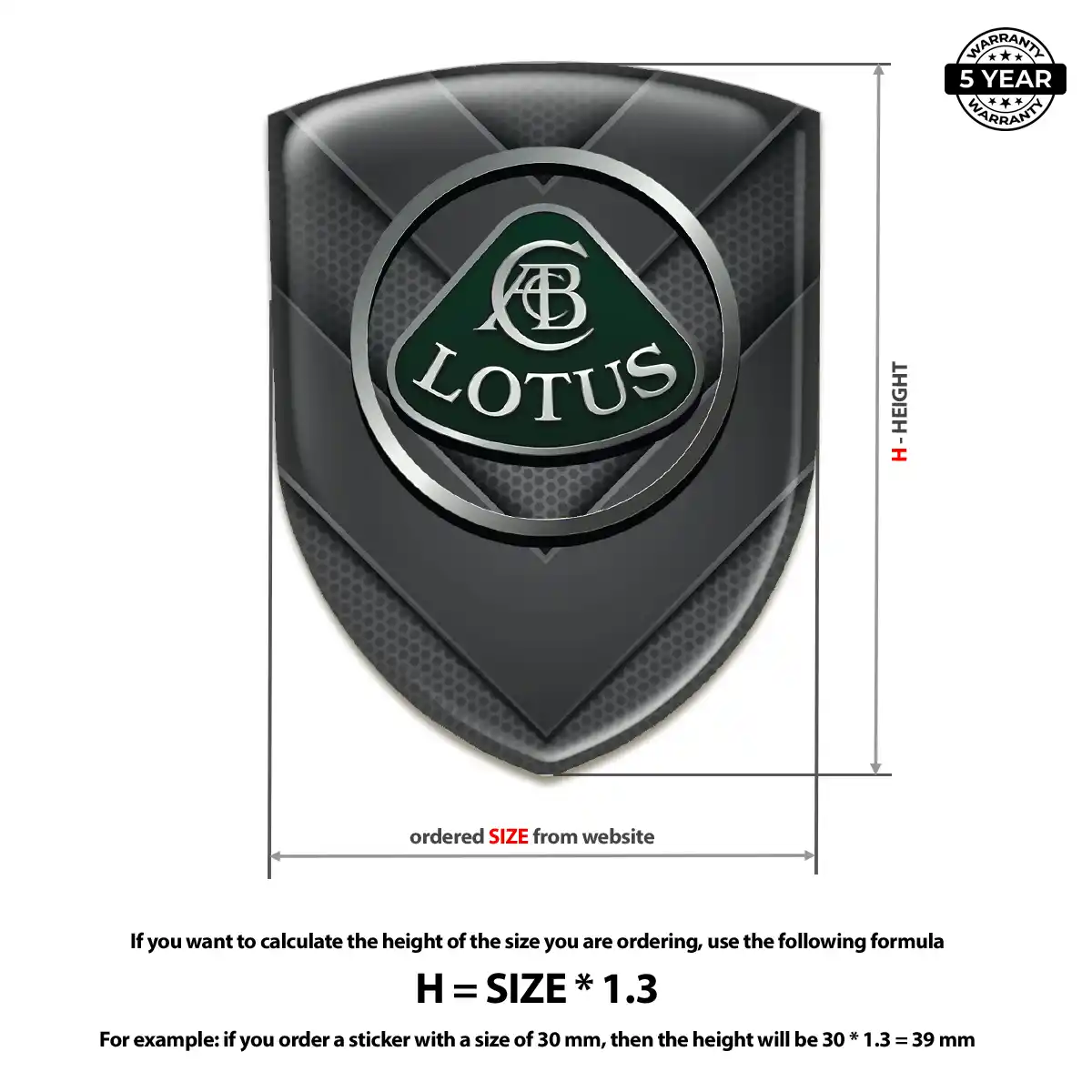 Lotus Domed Badge Resin Elite