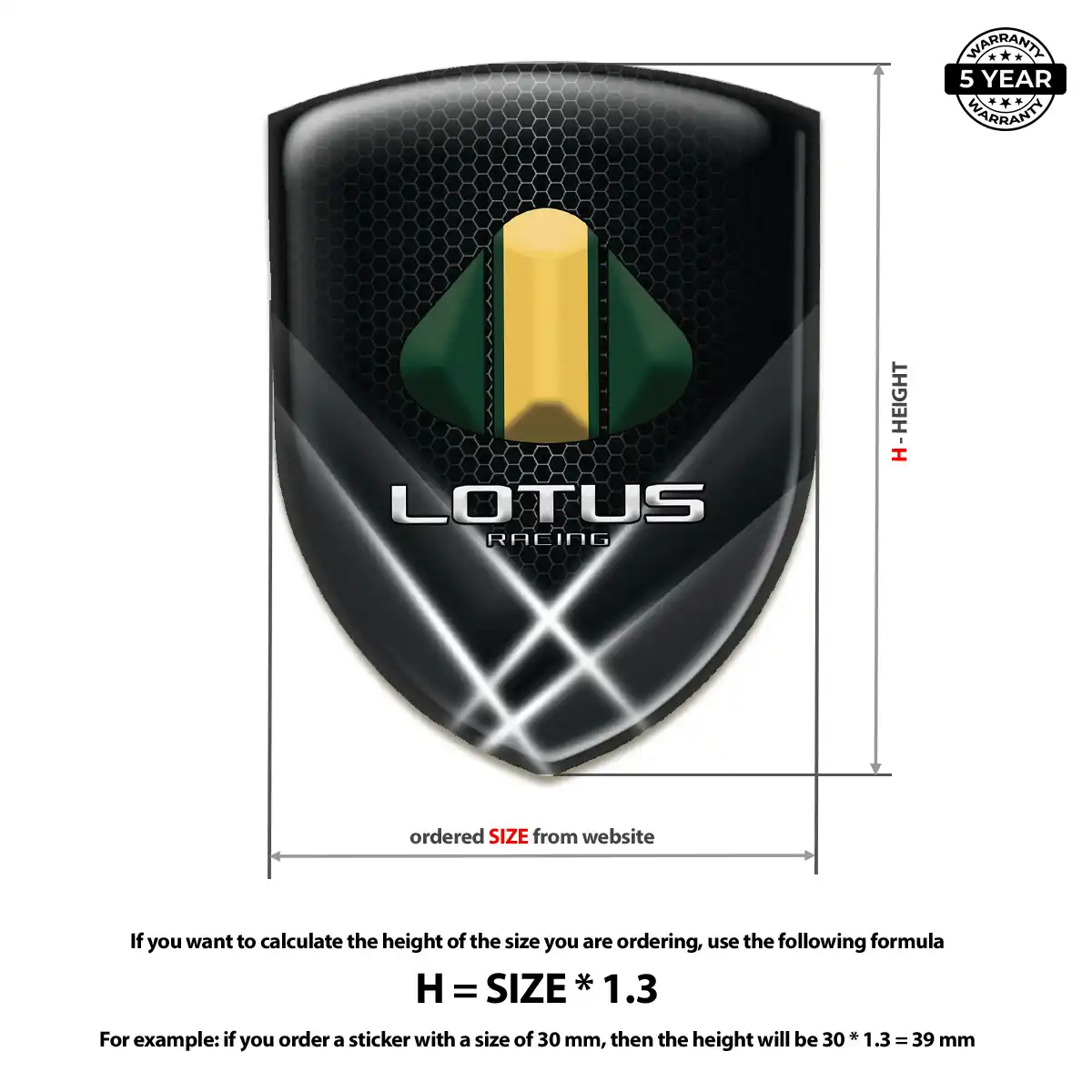 Lotus Domed Badge Resin Luxe