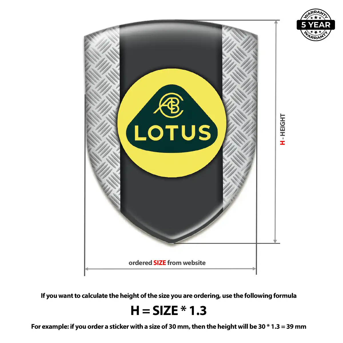 Lotus Domed Car Sticker Deluxe Edition