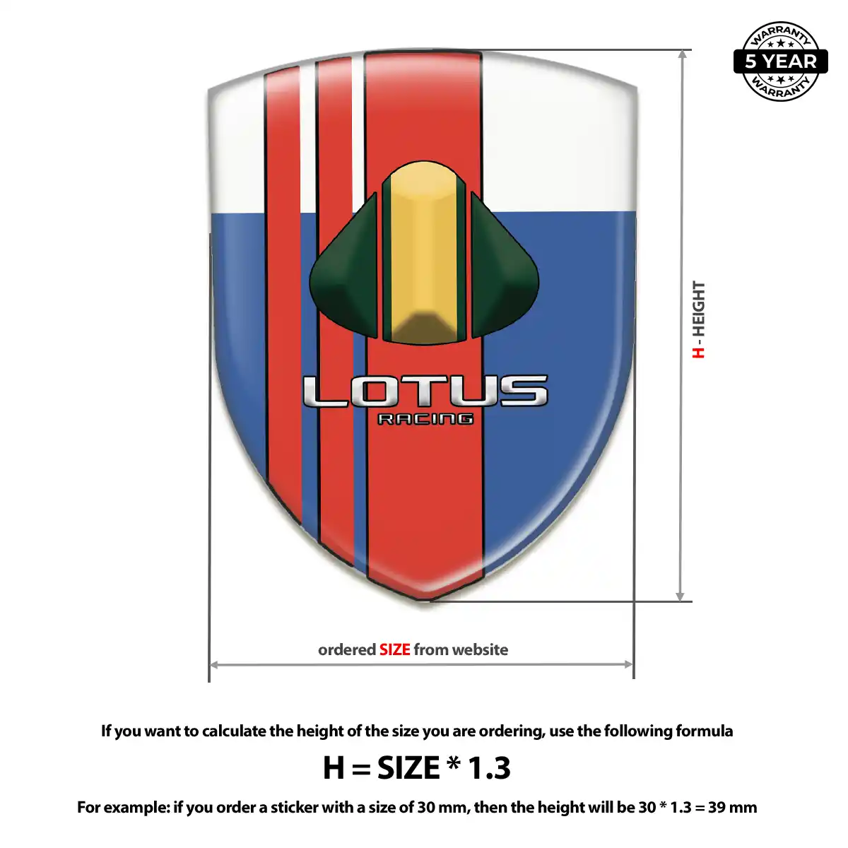 Lotus Domed Car Sticker Exterior Luxe