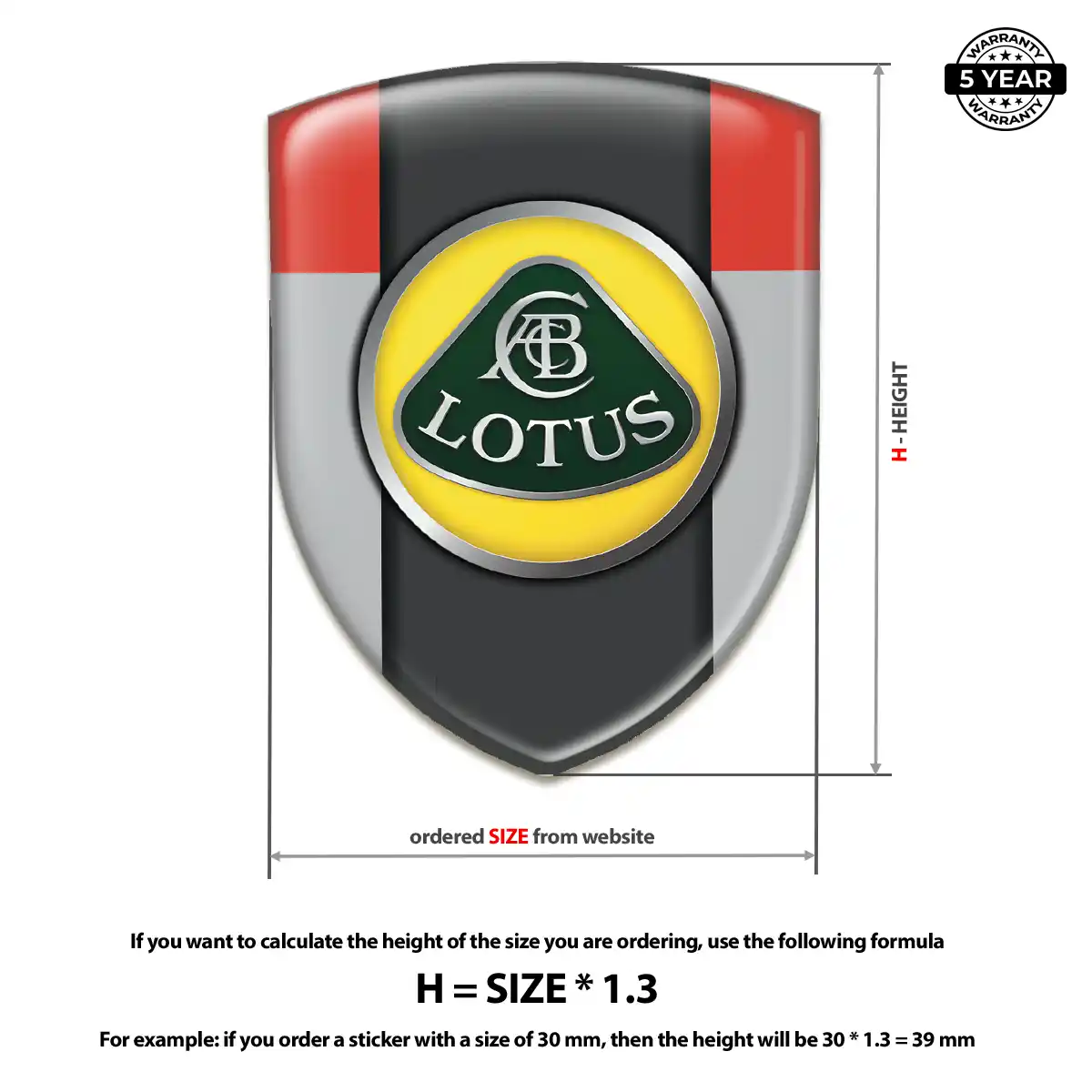 Lotus Domed Car Sticker Interior Elegance