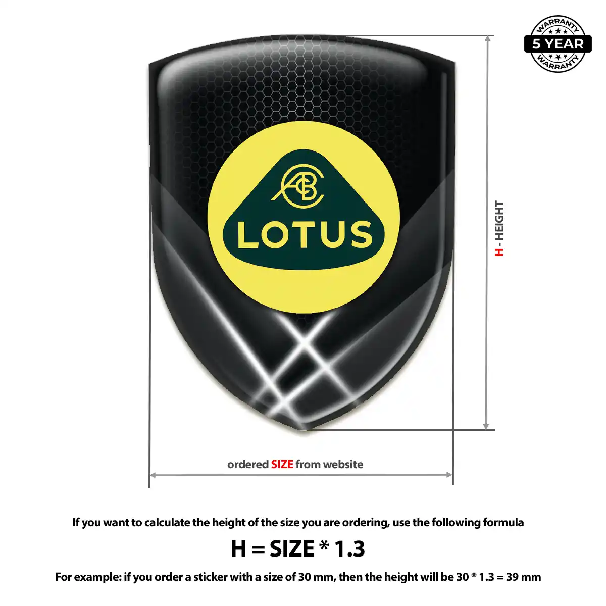 Lotus Domed Car Sticker Noble Edition