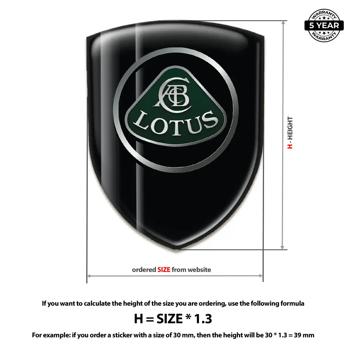 Lotus Domed Car Sticker Opulent Line