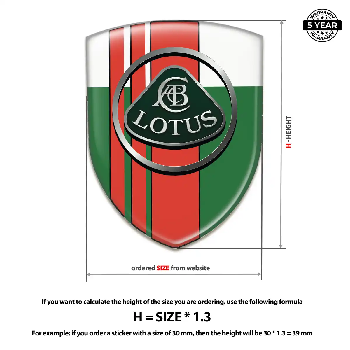 Lotus Domed Car Sticker Outer Style