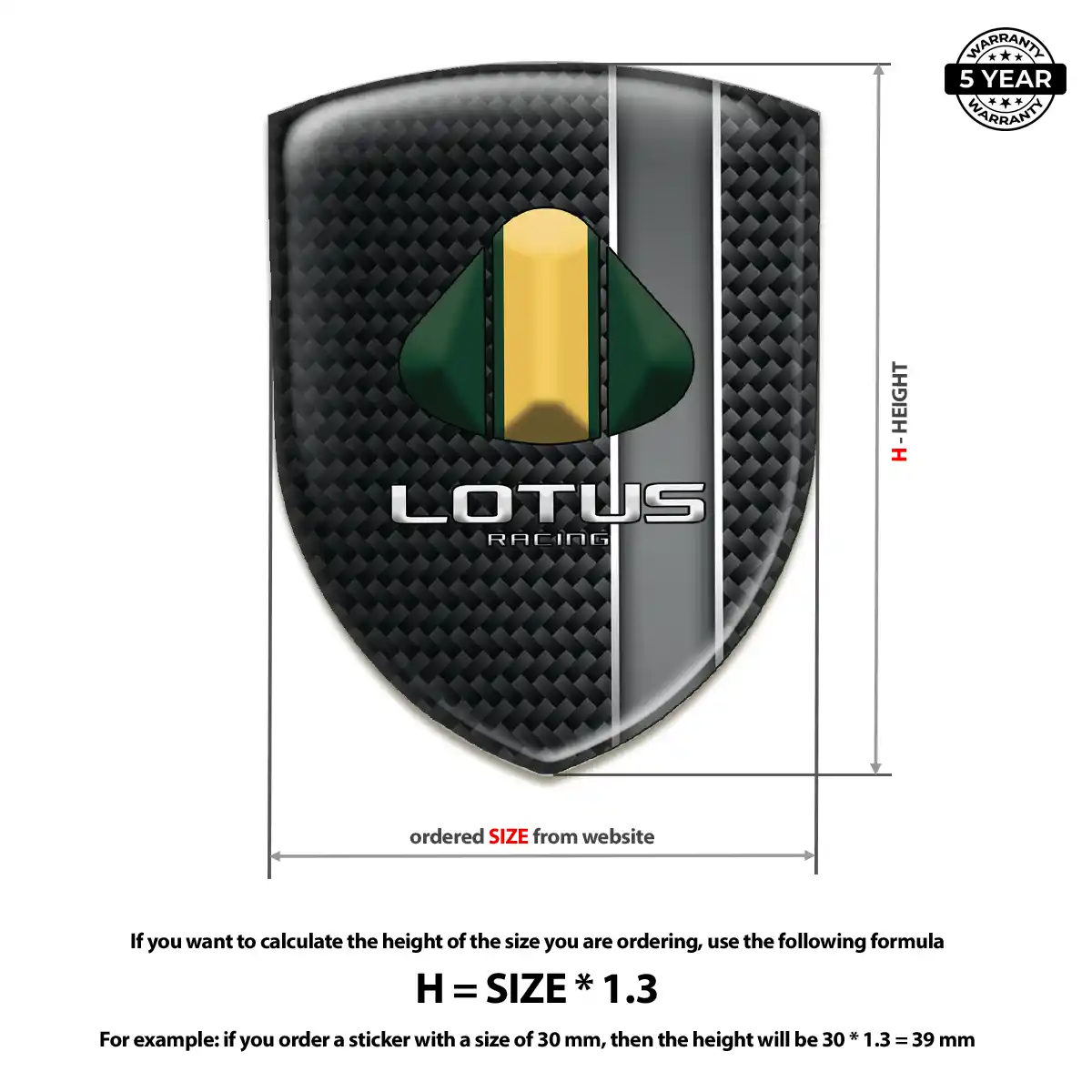 Lotus Domed Car Sticker Prestige Line