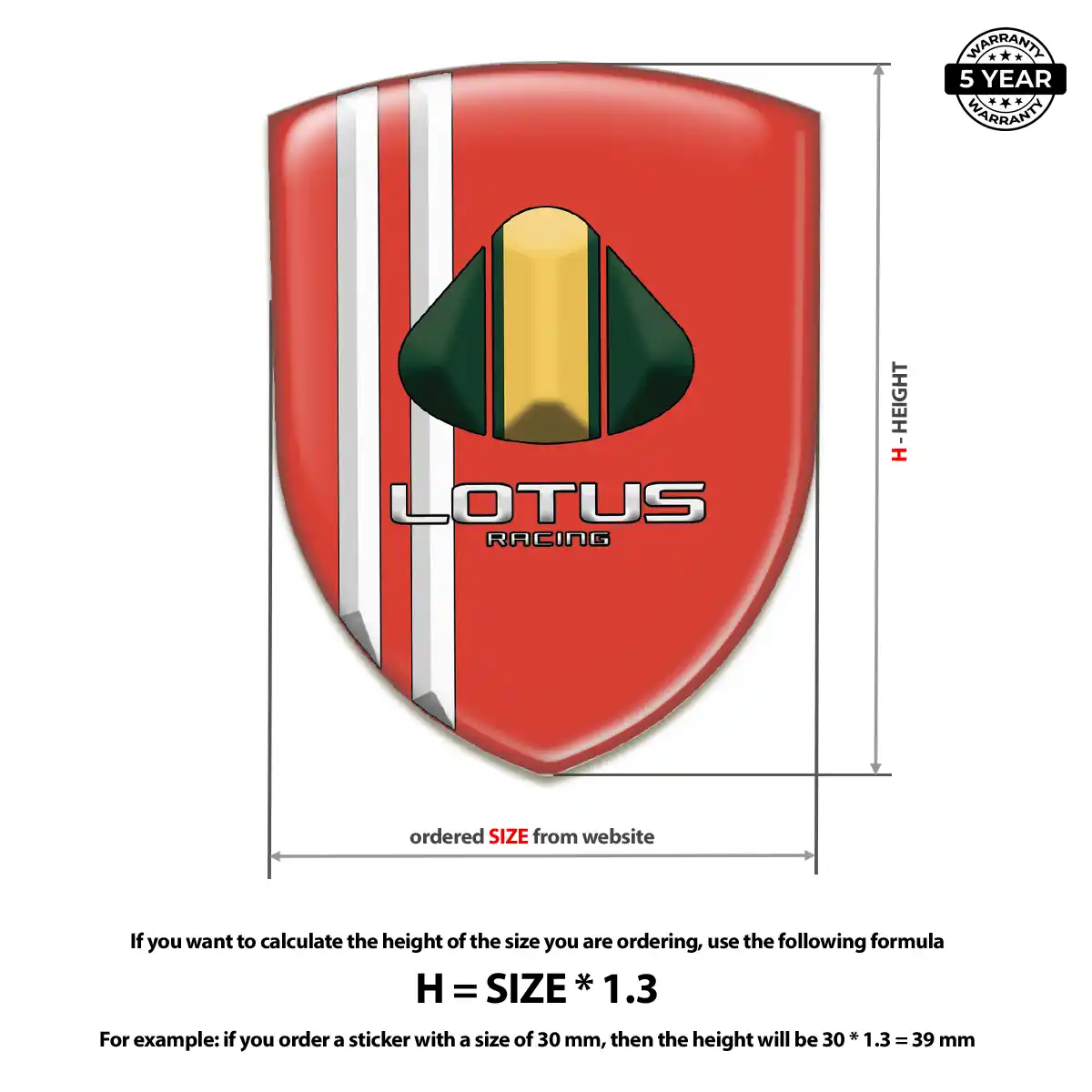 Lotus Domed Car Sticker Prime Quality