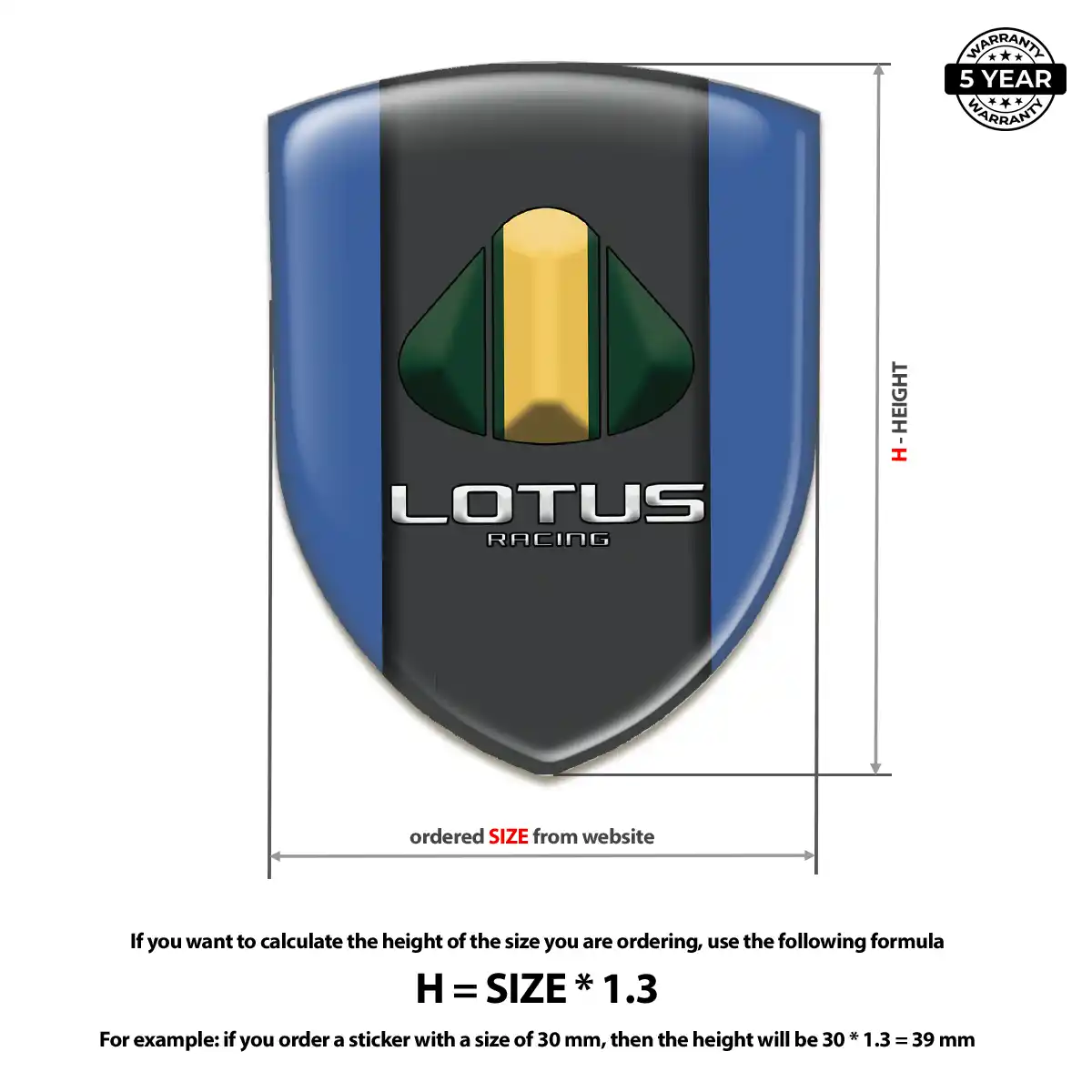 Lotus Domed Car Sticker Refined Design