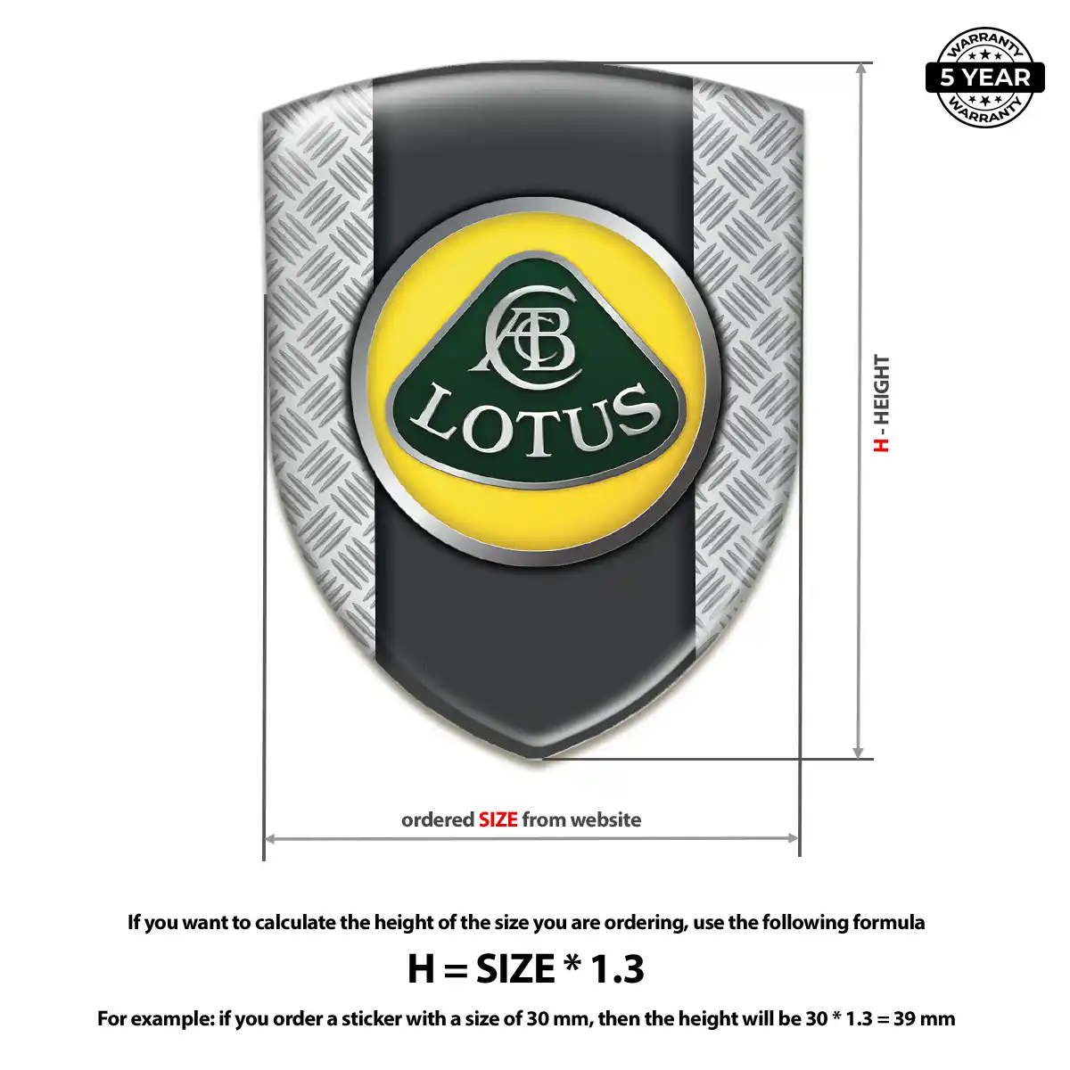 Lotus Domed Car Sticker Resin Elite