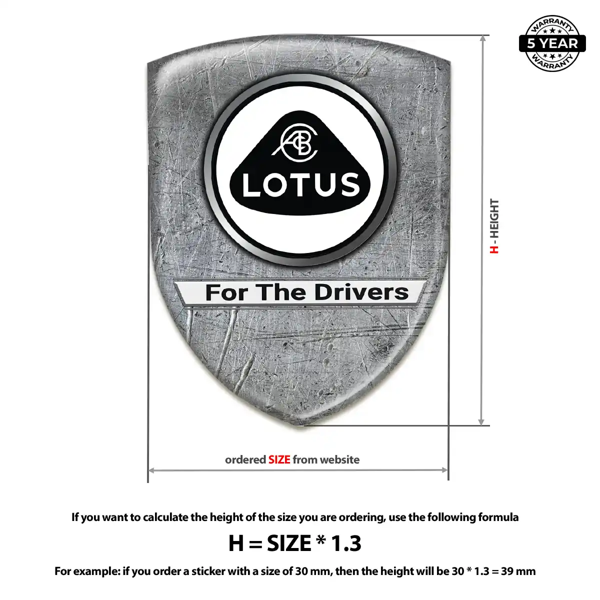 Lotus Domed Car Sticker Signature Grade