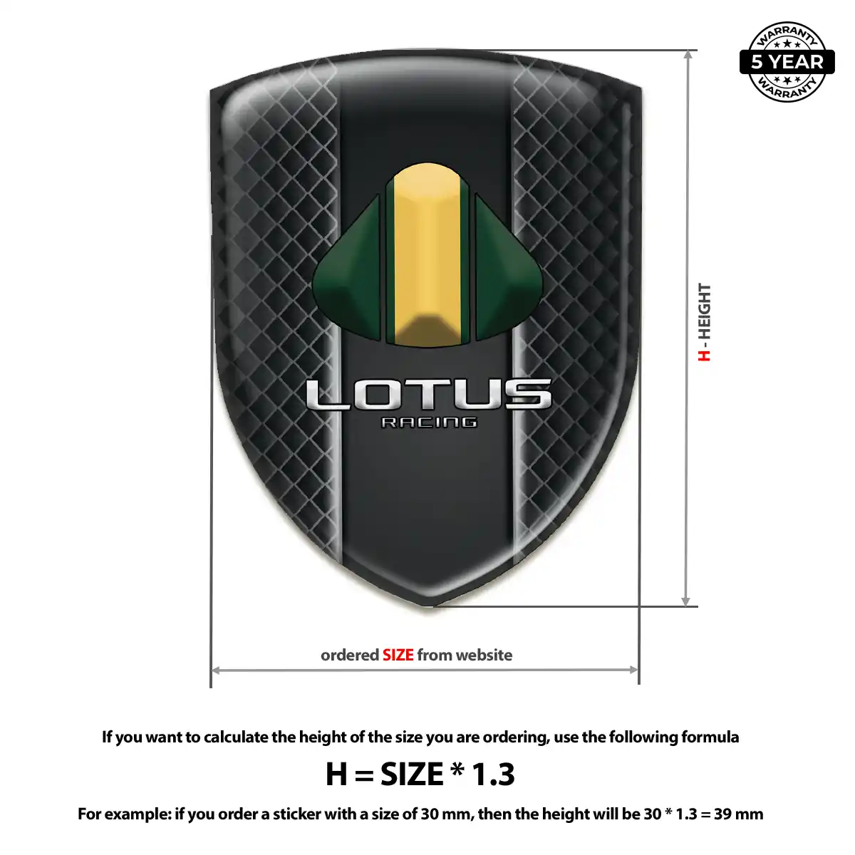 Lotus Domed Car Sticker Superior Craft
