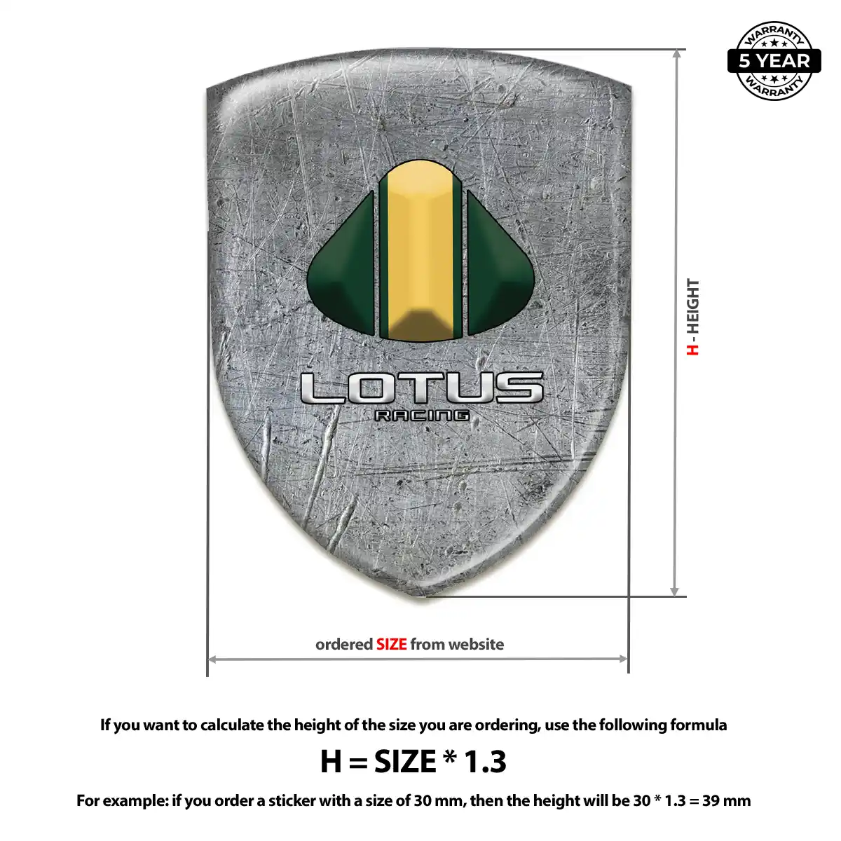 Lotus Domed Decal Elite Finish