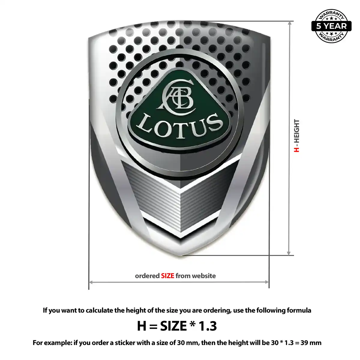 Lotus Domed Decal Outer Style