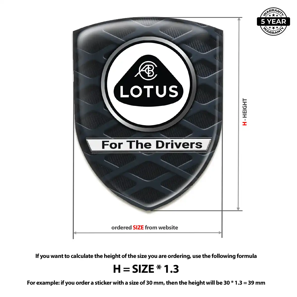 Lotus Domed Emblem Exterior Luxe