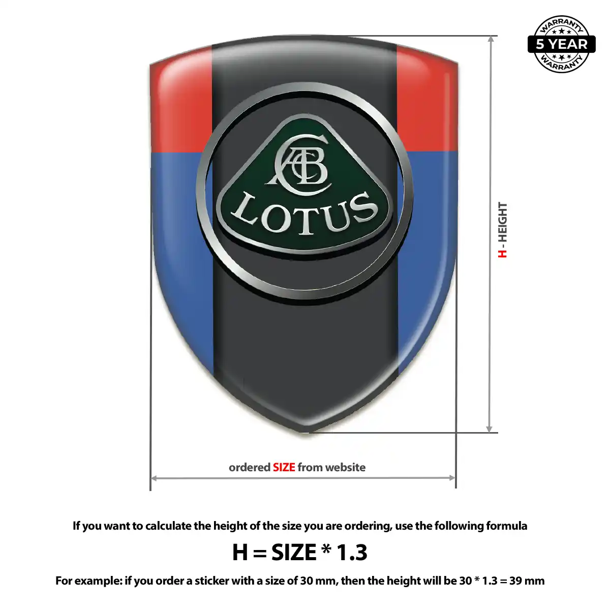 Lotus Domed Logo Decal Cabin Style