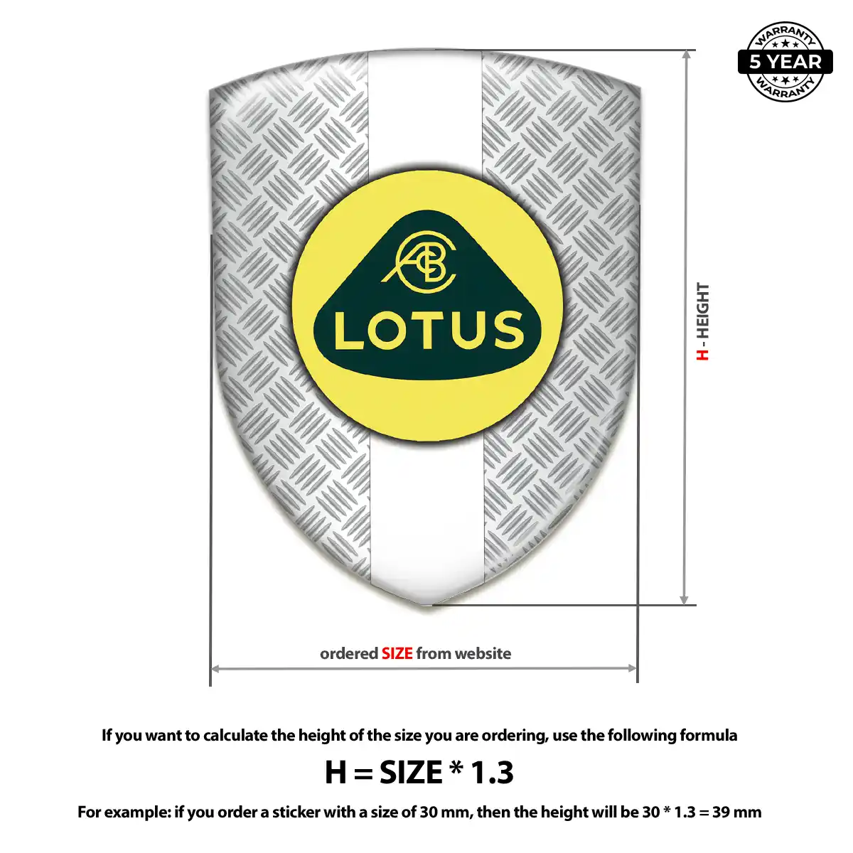 Lotus Domed Logo Decal Elite Finish