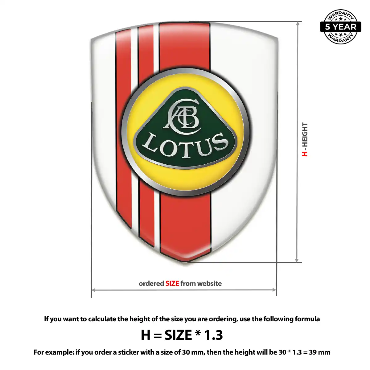 Lotus Domed Logo Decal Interior Elegance