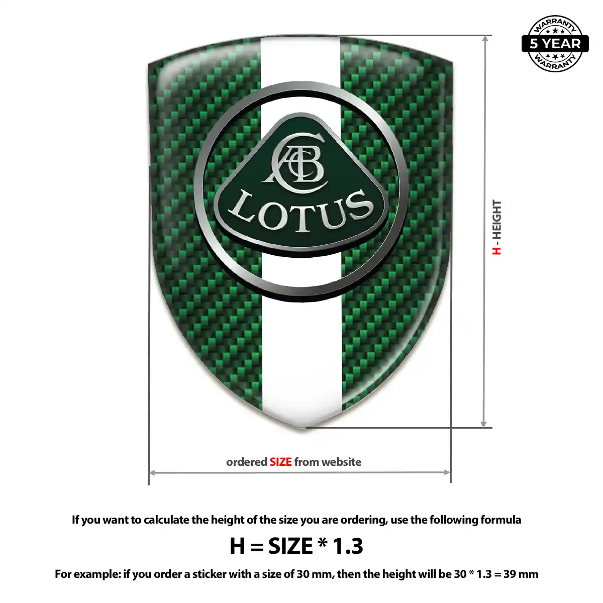 Lotus Domed Logo Decal Opulent Line