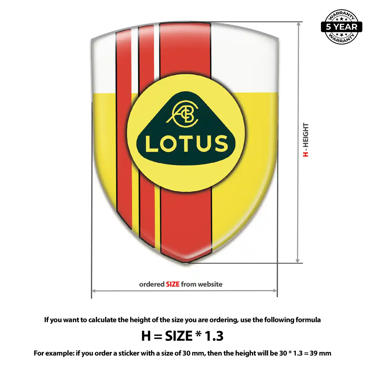Lotus Domed Logo Decal Premium Dome