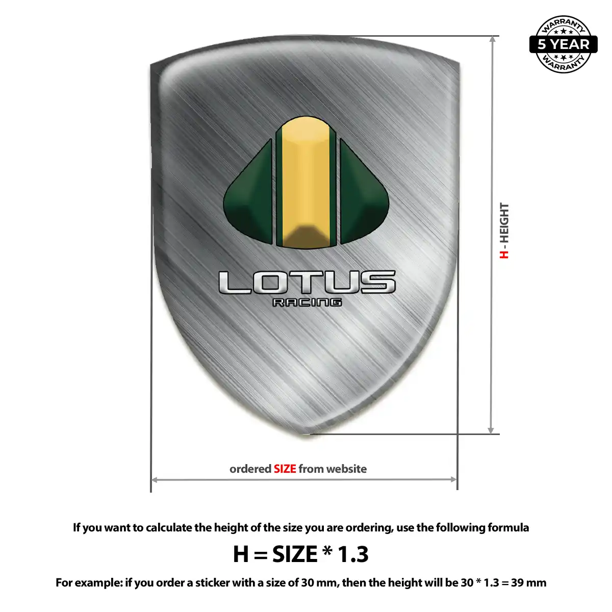 Lotus Domed Logo Decal Prime Quality