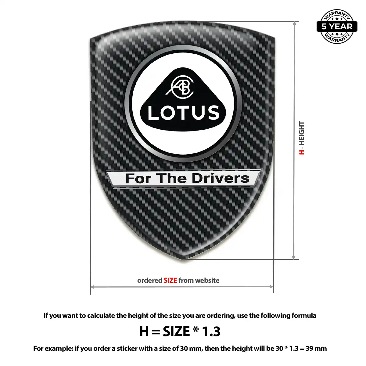Lotus Domed Logo Decal Resin Elite